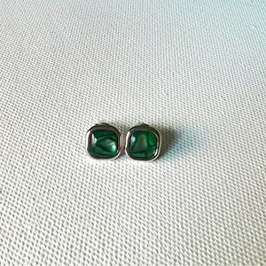 NWT Square abalone stud earring